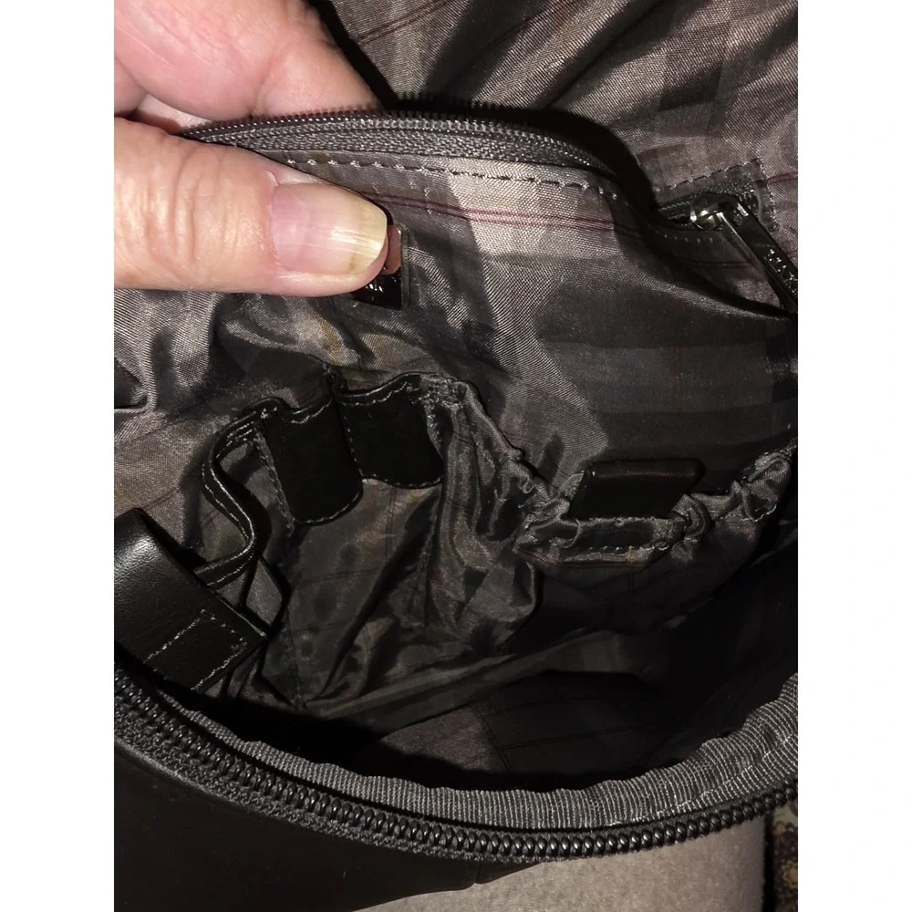 Maxx NYC Half Moon Leather Chunky Black Hobo Bag.‎